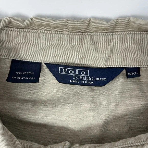 Vintage Polo Ralph Lauren Harrington Jacket Beige Men XXL Bomber Made In USA 90s
